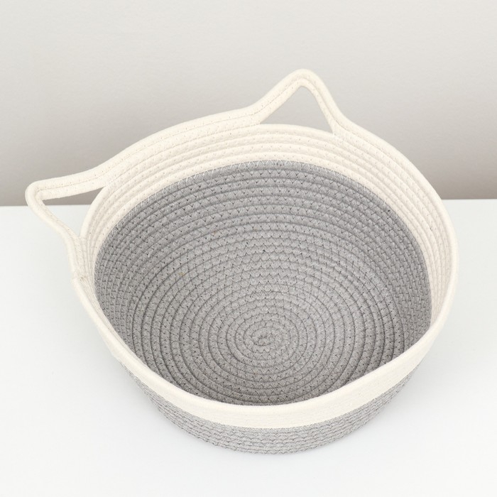 Экологичный лежак для животных (хлобчатобумажный), 40 х 30 х 15 см, вес до 15 кг, бело-серый Экологичный лежак для животных (хлобчатобумажный), 40 х 30 х 15 см, вес до 15 кг, бело-серый