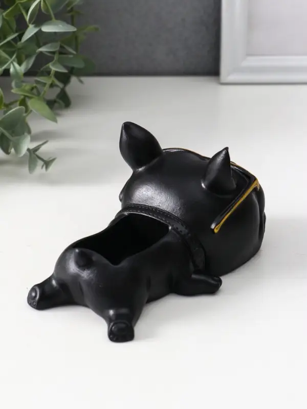 Подставка для мелочей «Французский бульдог в очках», 7×14×8.5 см, чёрная Подставка для мелочей «Французский бульдог в очках», 7×14×8.5 см, чёрная