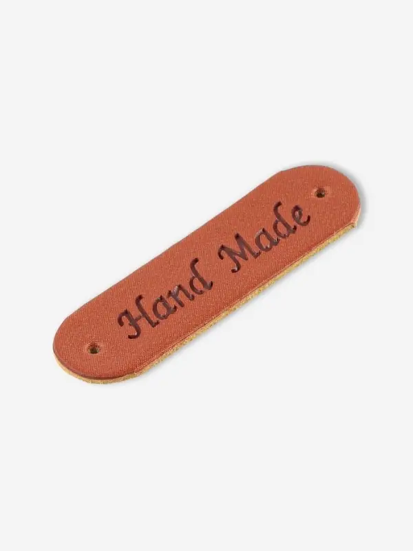 Набор нашивок Hand made, 4.5&times;1.3 см, 10 шт., коричневые