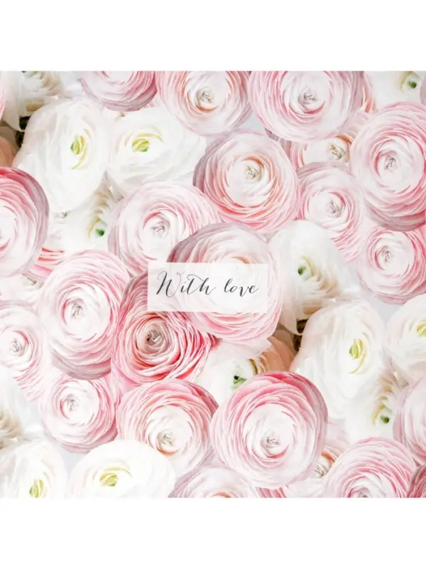 Бумага упаковочная глянцевая &laquo;Ранункулюсы&raquo;, 70&times;100 см