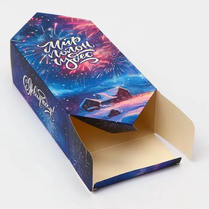 Подарочная коробка - конфета новогодняя складная «Чудеса», 14×22×8 см