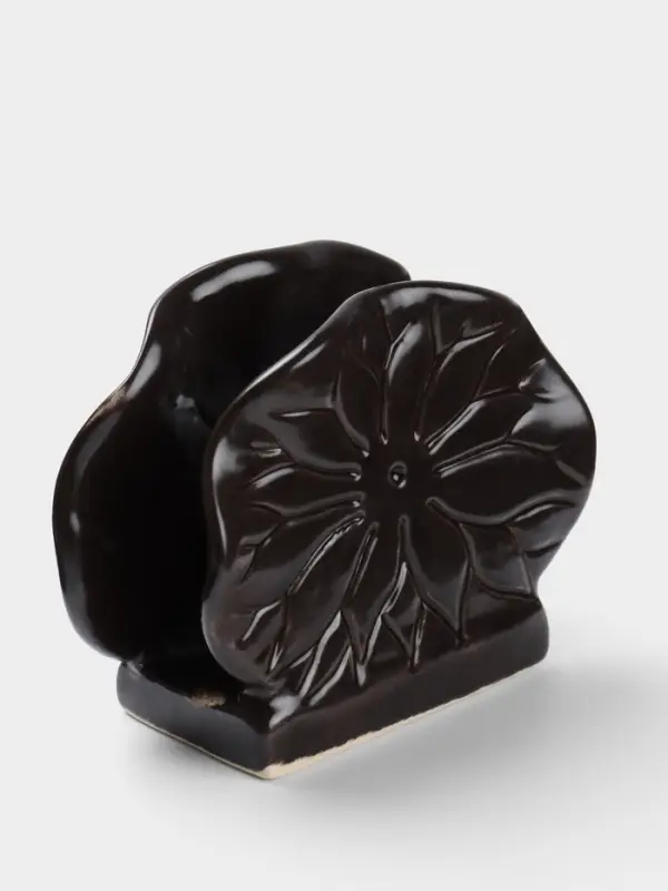 Салфетница &laquo;Цветок&raquo;, 12&times;5&times;10 см, керамика, коричневая