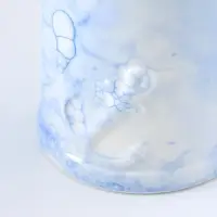 Сувенир керамика свет "Маяк" мраморный бело-синий 6,5х6,5х18 см