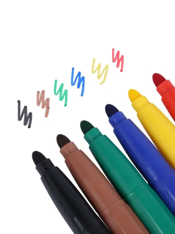 Фломастеры 6 цветов Jambo, вентилируемый колпачок, толстые