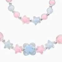 Набор детских украшений &laquo;Выбражулька. Кристалл&raquo;, 2 предмета: бусы 35 см, браслет, d=6 см, розовый, голубой