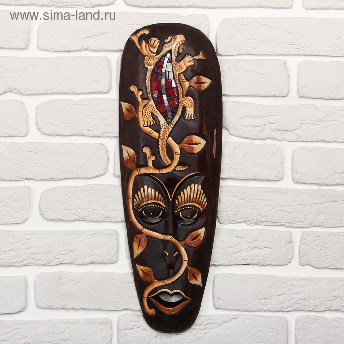 Маска дерево Маска дерево "Геккон" 50х16,5х2,5 см