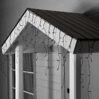 Гирлянда &laquo;Бахрома&raquo; 3&times;0.6 м, IP44, УМС, тёмная нить, 100 LED, свечение белое, мерцание, 24 В