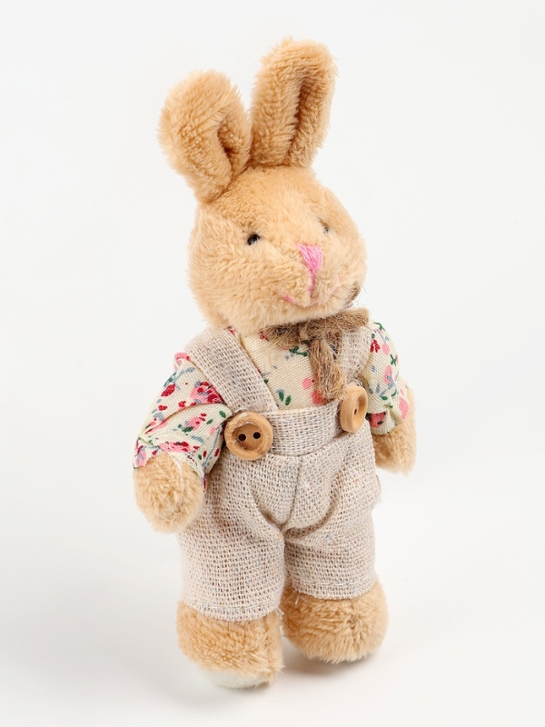 Мягкая игрушка  Мягкая игрушка "Зайчик в комбинезоне", 11х7х5 см