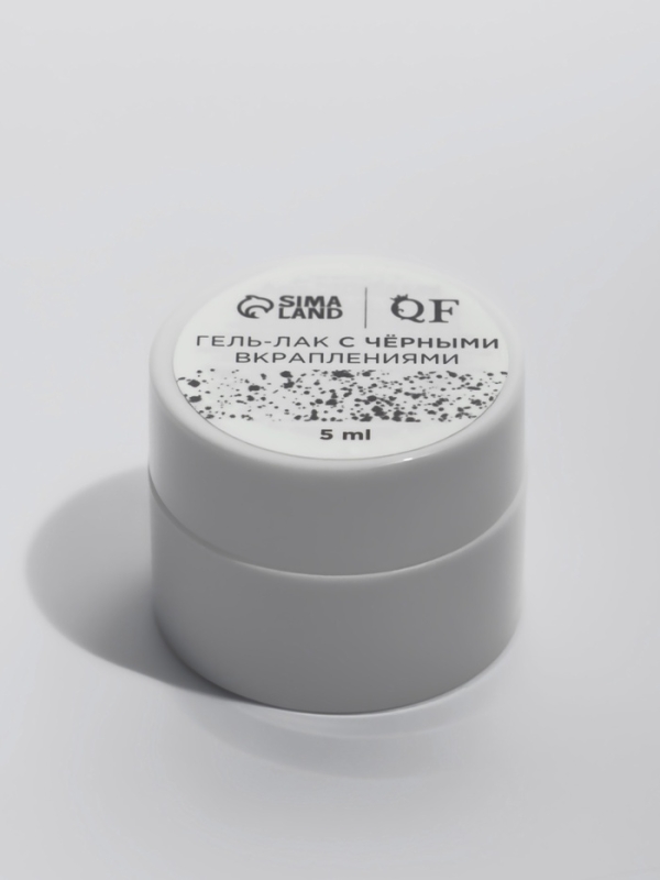 Гель с вкраплениями 5мл прозрач/чёрн бан накл QF
