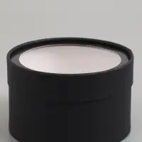 Подарочная коробка круглая, чёрная, завальцованная с окном, 16&times;11 см