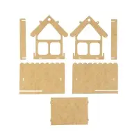 Кормушка - конструктор из ХДФ для птиц &laquo;Домик&raquo;, своими руками, 17&times;13&times;19.5 см, Greengo