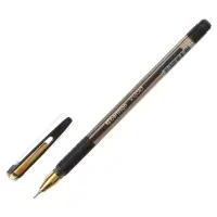 Ручка шариковая Berlingo. xGold, чёрный стержень, игольчатый узел 0.7 мм, резиновый упор