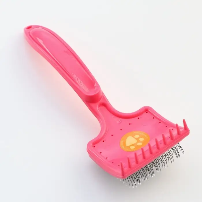 Щётка - пуходёрка средняя, основание 59&times;49 мм, мягкая с каплями, розовая