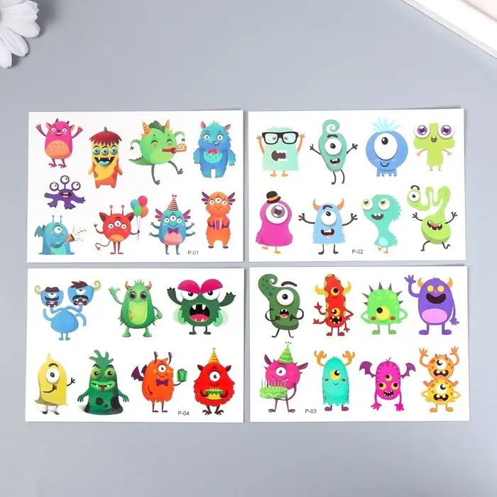 Татуировка на тело цветная Татуировка на тело цветная "Праздник монстров" 11,5х8 см, МИКС