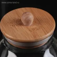 Банка стеклянная для сыпучих продуктов с бамбуковой крышкой «Бамбук», 950 мл, 13×15 см