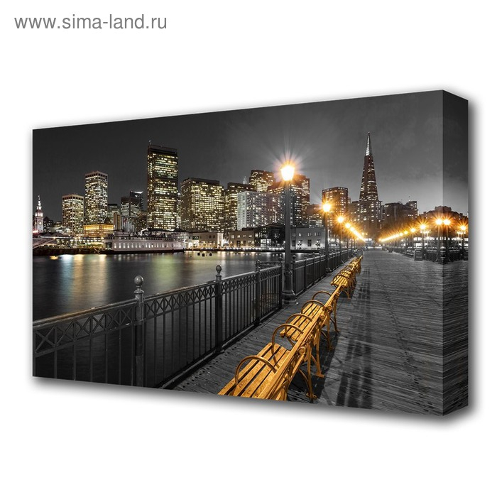 Картина на холсте Картина на холсте "Вечерняя набережная" 60*100 см