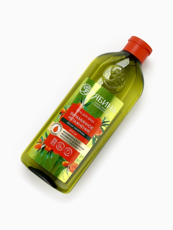 Гель для душа, витаминное увлажнение, аромат облепихи, 400 мл, Рябина Гель для душа, витаминное увлажнение, аромат облепихи, 400 мл, Рябина