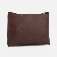 Кошелёк женский на молнии, 14&times;1&times;9 см, тёмно-коричневый