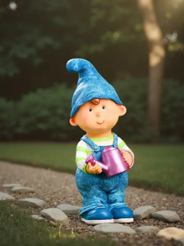 Садовая фигура из полистоуна &laquo;Мальчик-гном с лейкой&raquo;, 33&times;13&times;13 см