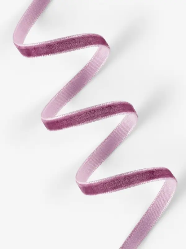 Лента бархатная, 6 мм, 18&plusmn;1 м, сиреневая №199