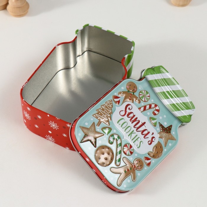 Шкатулка металл Шкатулка металл "Банка с печеньем" мятная 15,5х10х5,5 см