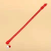 Ошейник для кошек &laquo;Лапка&raquo;, 30&times;1 см, светящийся, с бубенчиком и подвесом, полиэстер, красный
