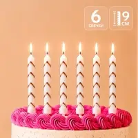 Свечи для торта &laquo;С Днем рождения&raquo;, 6 шт.,9&times;0.8 см