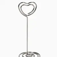Подставка под ценник, фото &laquo;Сердце&raquo;, с зажимом, 3.3&times;3.3&times;8.3 см, цвет серебро