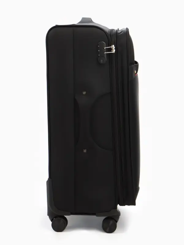 Чемодан на колёсах TEXTURA, кодовый замок, текстильный, с увеличением, 47&times;30&times;78 см, 28", чёрный