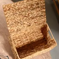 Корзинка прямоугольная с крышкой, 33×22×14 см, водный гиацинт Корзинка прямоугольная с крышкой, 33×22×14 см, водный гиацинт