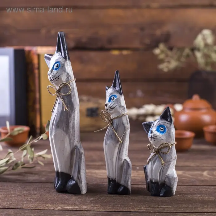 Сувенирный набор дерево "Кошечки с черным хвостиком" (20,15,12) 4х13х20 см Сувенирный набор дерево "Кошечки с черным хвостиком" (20,15,12) 4х13х20 см