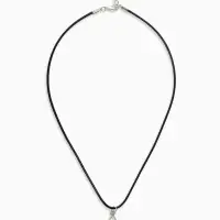 Кулон на шнурке &laquo;Трилистник&raquo;, цвет чернёное серебро на чёрном шнурке, 42 см