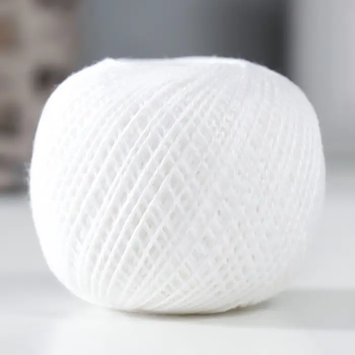 Пряжа для вязания спицами, крючком &laquo;ПНК Кирова. Ирис&raquo;, 150 м/25 г, 100% мерсеризованный хлопок, цвет 0101