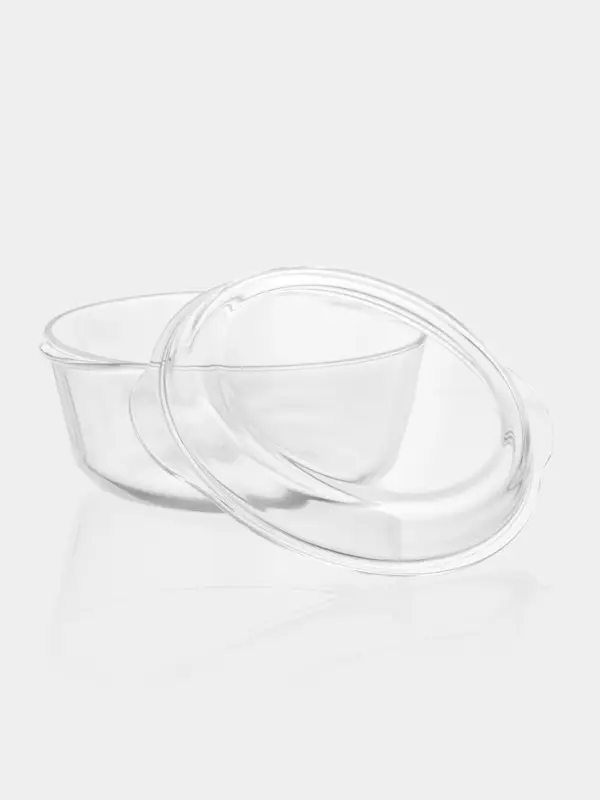 Форма для запекания Paşabah&ccedil;e Borcam, 3 л, с крышкой, жаропрочное стекло, прозрачная