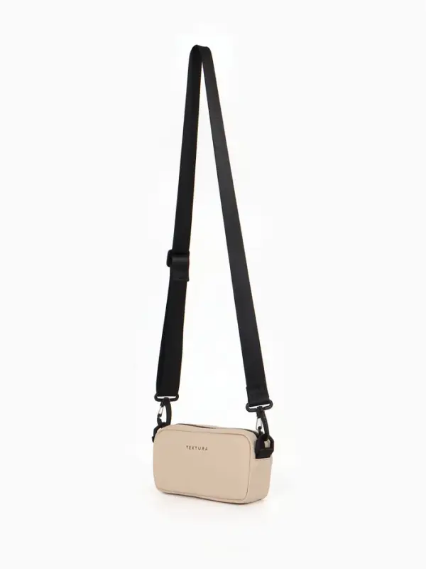 Сумка женская кросс-боди TEXTURA на молнии, 19&times;6&times;10.5 см, бежевая