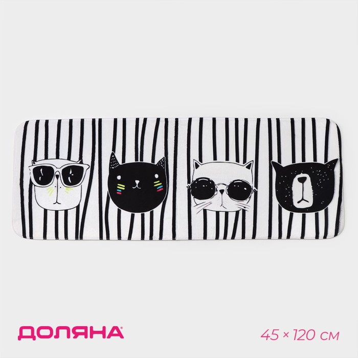 Коврик для ванной и туалета Доляна «Коты», 45×120 см Коврик для ванной и туалета Доляна «Коты», 45×120 см