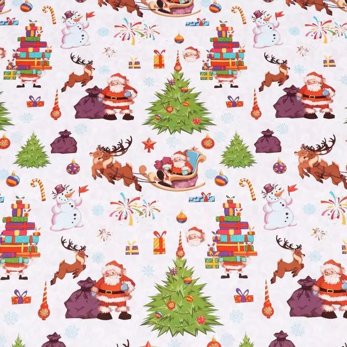 Бумага упаковочная глянцевая «Рождество», двусторонняя, 70×100 см