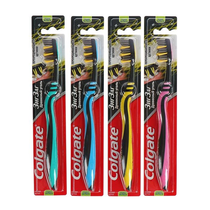Зубная щётка Colgate «ЗигЗаг», древесный уголь