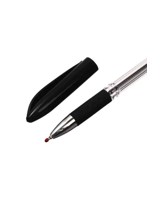 Ручка шариковая 0.5 мм, стержень чёрный, с резиновым держателем Ручка шариковая 0.5 мм, стержень чёрный, с резиновым держателем