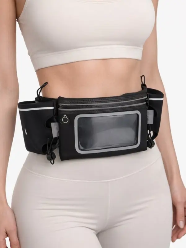 Сумка поясная туристическая, влагозащитная, 52&times;13 см, черная