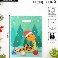 Пакет новогодний 2025, полиэтиленовый с вырубной ручкой, упаковка, 40&times;31 см