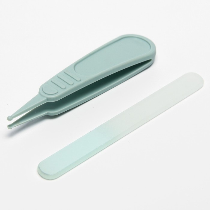Детский маникюрный набор (ножницы, книпсер, пилка, пинцет), цвет голубой Детский маникюрный набор (ножницы, книпсер, пилка, пинцет), цвет голубой