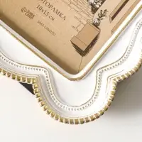 Фоторамка полистоун 10х15 см "Большая бабочка" белая с золотом 15,5х3,5х22 см