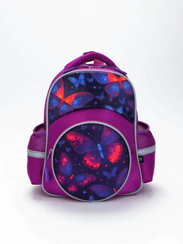 Рюкзак школьный, с эргономичной спинкой, 2 отделения &laquo;Бабочки&raquo;