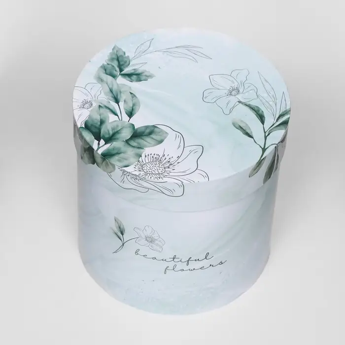 Набор шляпных подарочных коробок 5 в 1 &laquo;Цветочный&raquo;, 20&times;20&times;20‒14&times;14&times;14 см