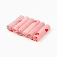 Платки носовые детские &laquo;Крошка Я&raquo; Pink Heart, 20&times;20 см, набор 6 шт., муслин, 100 % хлопок, розовые