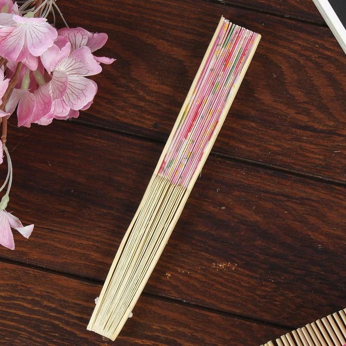 Веер h= 21 см  Веер h= 21 см "Цветы", цвет и рисунок МИКС