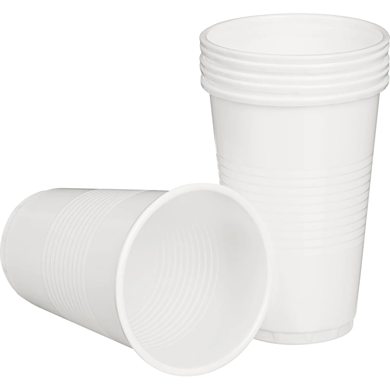 Стакан одноразовый 200мл белый, для хол/гор., КОМУС ПП 100шт/уп