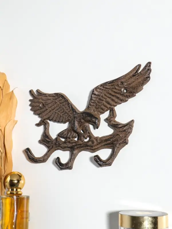 Крючки настенные &laquo;Орёл на ветке&raquo;, ключница декоративная, чугун, 17&times;12.5&times;2 см