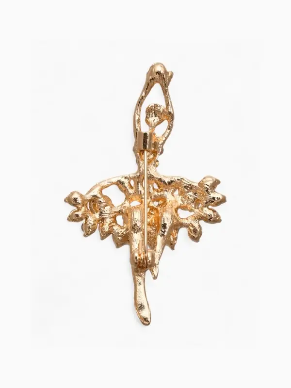 Брошь &laquo;Балерина&raquo;, ан лер, белая в золоте